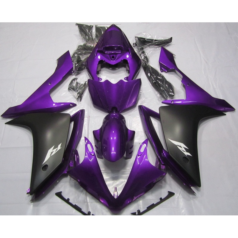 Yamaha YZF-R1 (2007-2008) Purple & Matte Black Fairings No Seat Cowl No Bolt Kit No Tank
