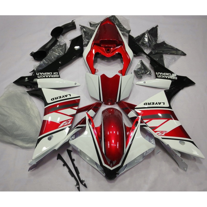 Yamaha YZF-R1 (2007-2008) White, Candy Red & Black Fairings No Seat Cowl No Bolt Kit No Tank