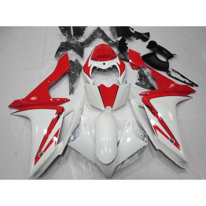 Yamaha YZF-R1 (2007-2008) White & Red Fairings No Seat Cowl No Bolt Kit No Tank