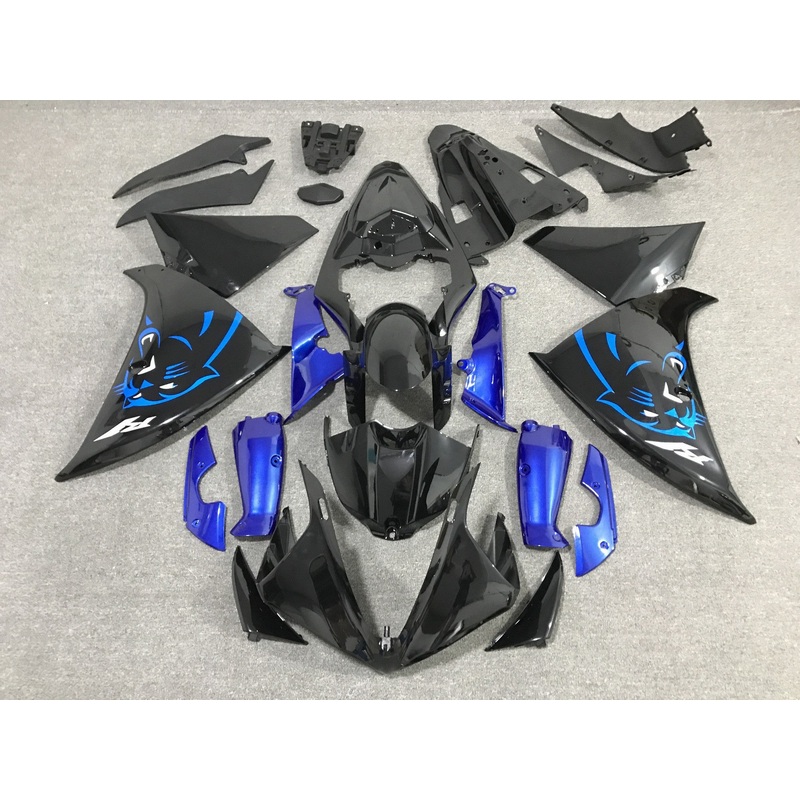 Yamaha YZF-R1 (2009-2011) Black & Blue Panther Fairings No Seat Cowl No Bolt Kit No Tank