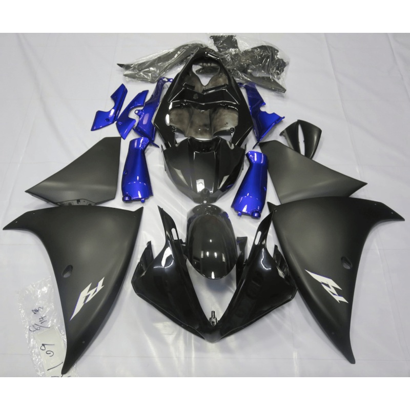 Yamaha YZF-R1 (2009-2011) Black, Matte Black, Blue Fairings No Seat Cowl No Bolt Kit No Tank