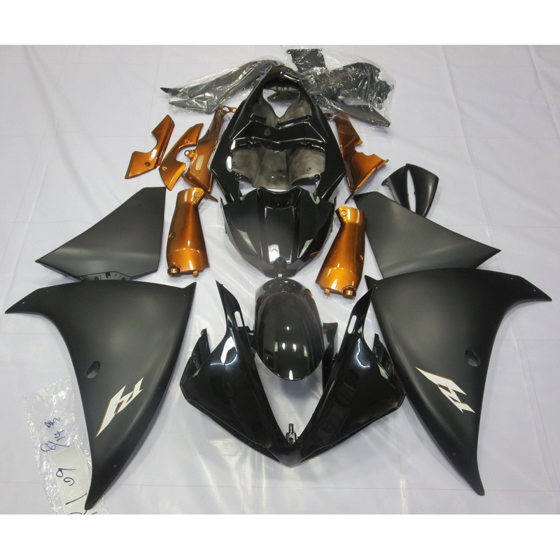 Yamaha YZF-R1 (2009-2011) Black, Matte Black & Orange Fairings No Seat Cowl No Bolt Kit No Tank