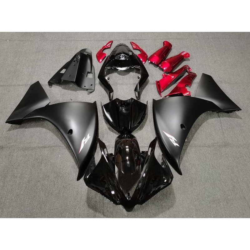Yamaha YZF-R1 (2009-2011) Black, Matte Black & Red Fairings No Seat Cowl No Bolt Kit No Tank