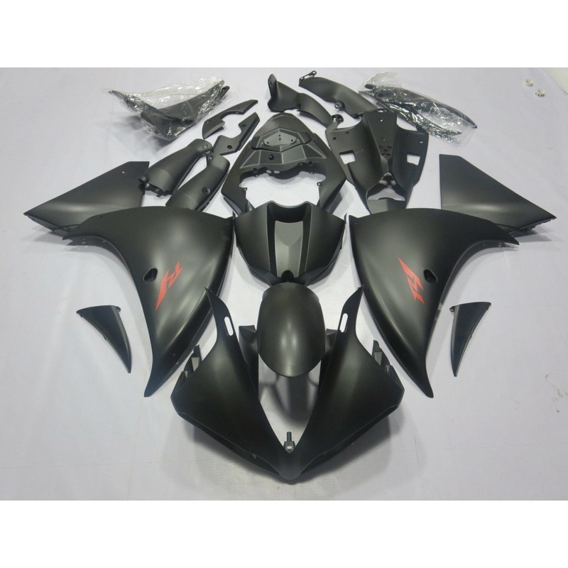 Yamaha YZF-R1 (2009-2011) Matte Black & Red Fairings No Seat Cowl No Bolt Kit No Tank
