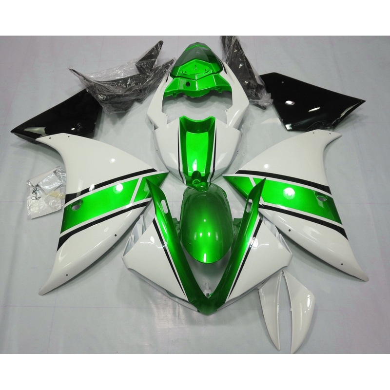 Yamaha YZF-R1 (2009-2011) White, Metallic Green & Black Fairings No Seat Cowl No Bolt Kit No Tank