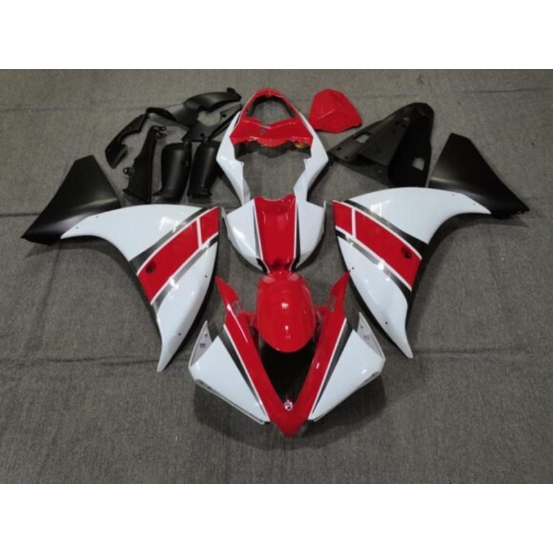 Yamaha YZF-R1 (2009-2011) White, Red & Matte Black Fairings No Seat Cowl No Bolt Kit No Tank
