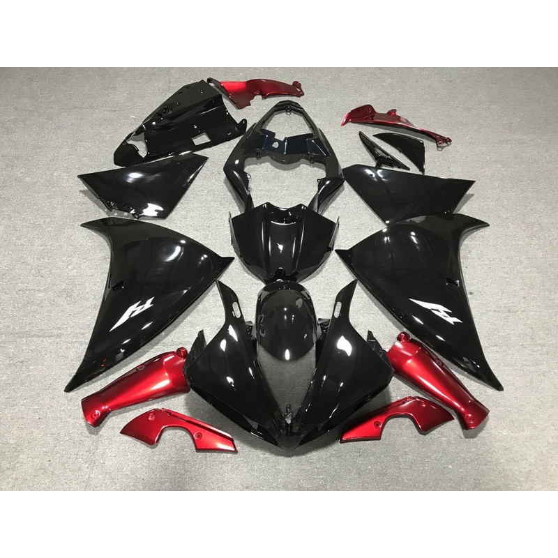 Yamaha YZF-R1 (2012-2014) Black & Candy Red Fairings No Seat Cowl No Bolt Kit No Tank