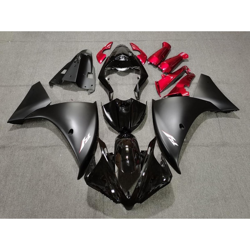 Yamaha YZF-R1 (2012-2014) Black, Matte Black & Red Fairings No Seat Cowl No Bolt Kit No Tank