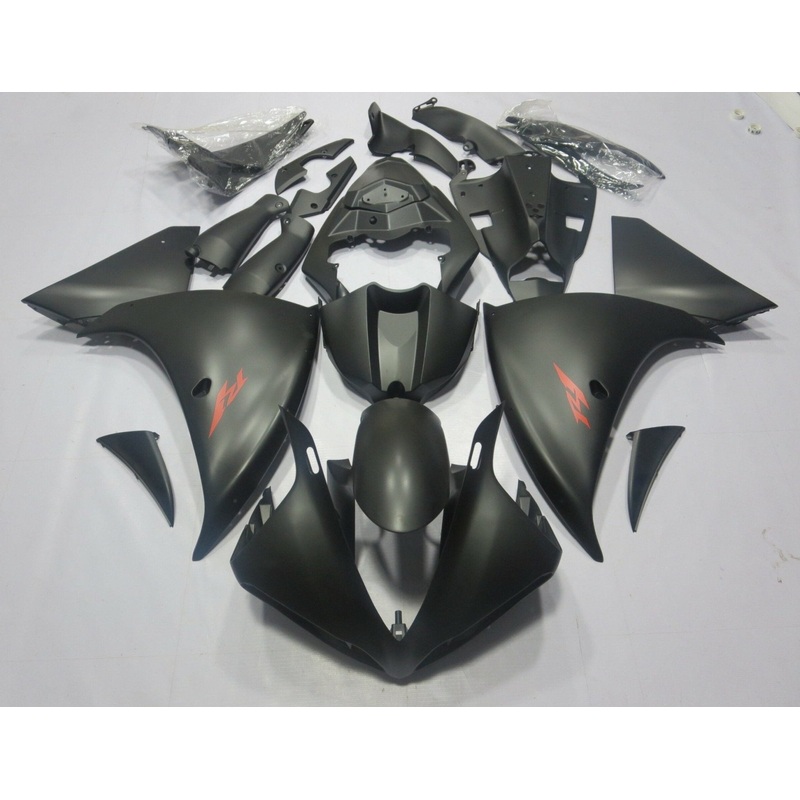 Yamaha YZF-R1 (2012-2014) Matte Black & Red Fairings No Seat Cowl No Bolt Kit No Tank