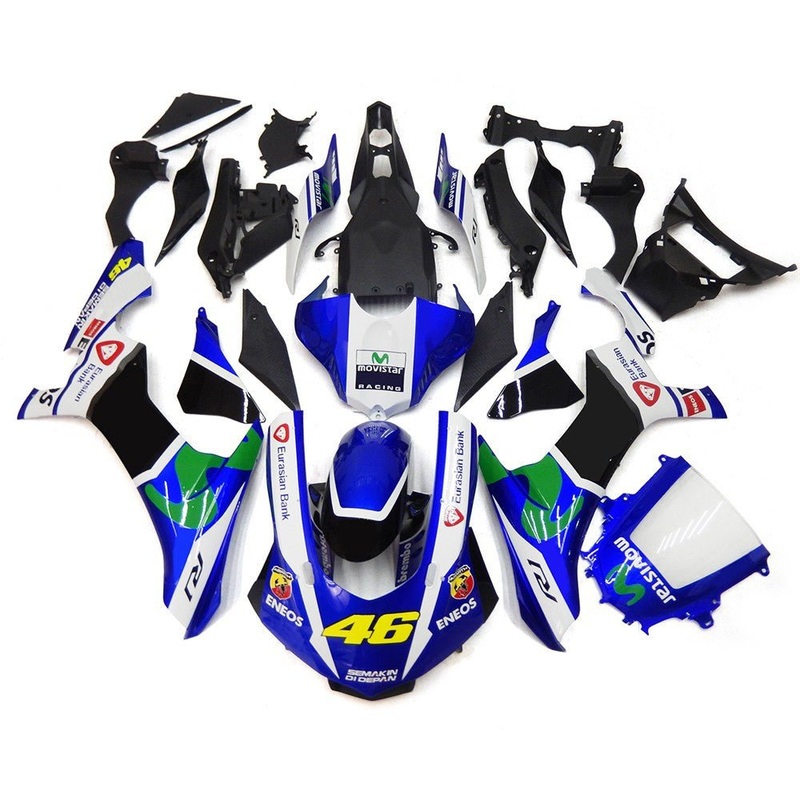 Yamaha YZF-R1 (2015-2019) Blue, White, Black & Green Fairings No Seat Cowl No Bolt Kit No Tank