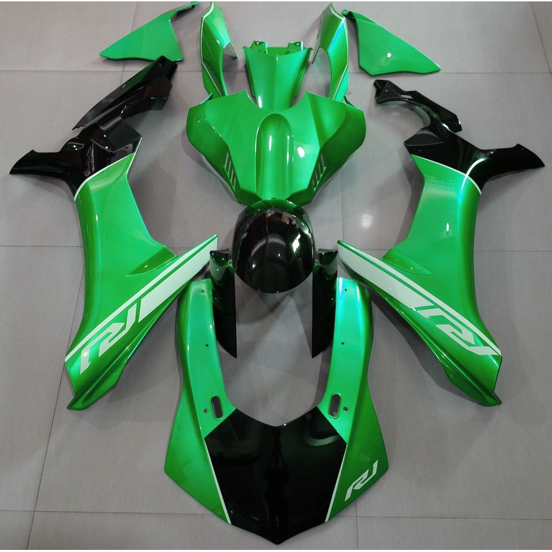 Yamaha YZF-R1 (2015-2019) Green, Black & White Fairings No Seat Cowl No Bolt Kit No Tank
