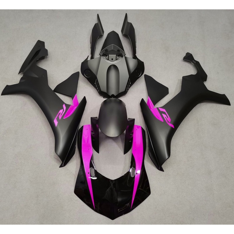 Yamaha YZF-R1 (2015-2019) Matte Black, Gloss Black & Pink Fairings No Seat Cowl No Bolt Kit No Tank