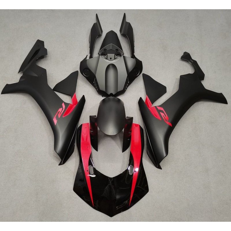 Yamaha YZF-R1 (2015-2019) Matte Black, Gloss Black & Red Fairings No Seat Cowl No Bolt Kit No Tank