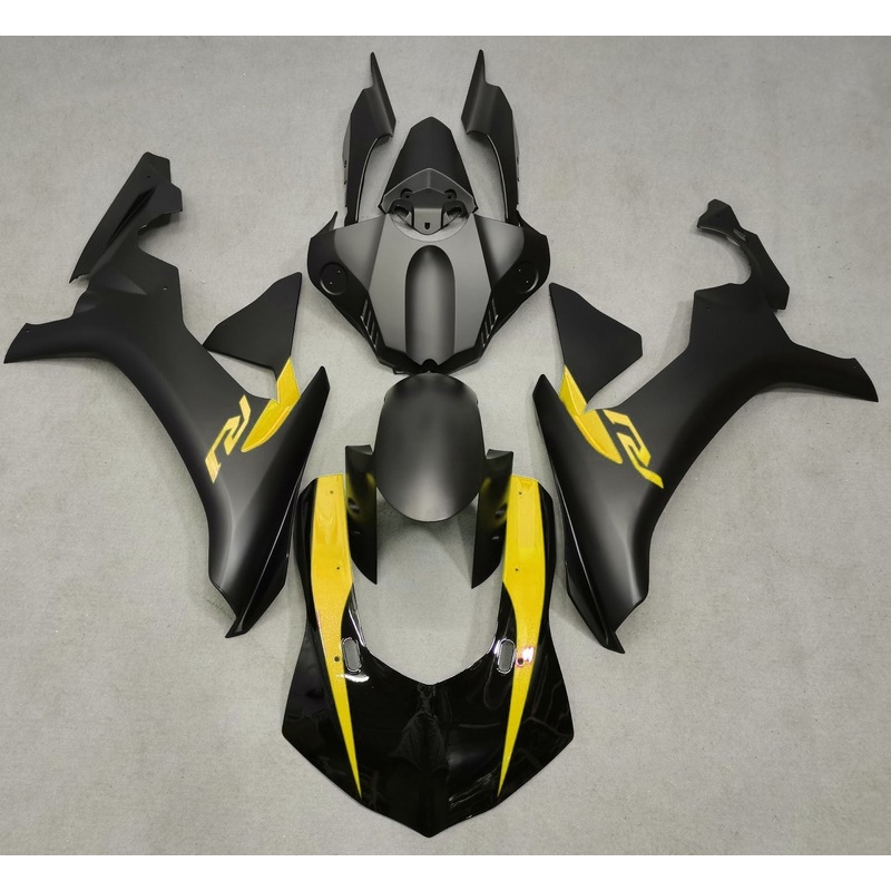 Yamaha YZF-R1 (2015-2019) Matte Black, Gloss Black & Yellow Fairings No Seat Cowl No Bolt Kit No Tank