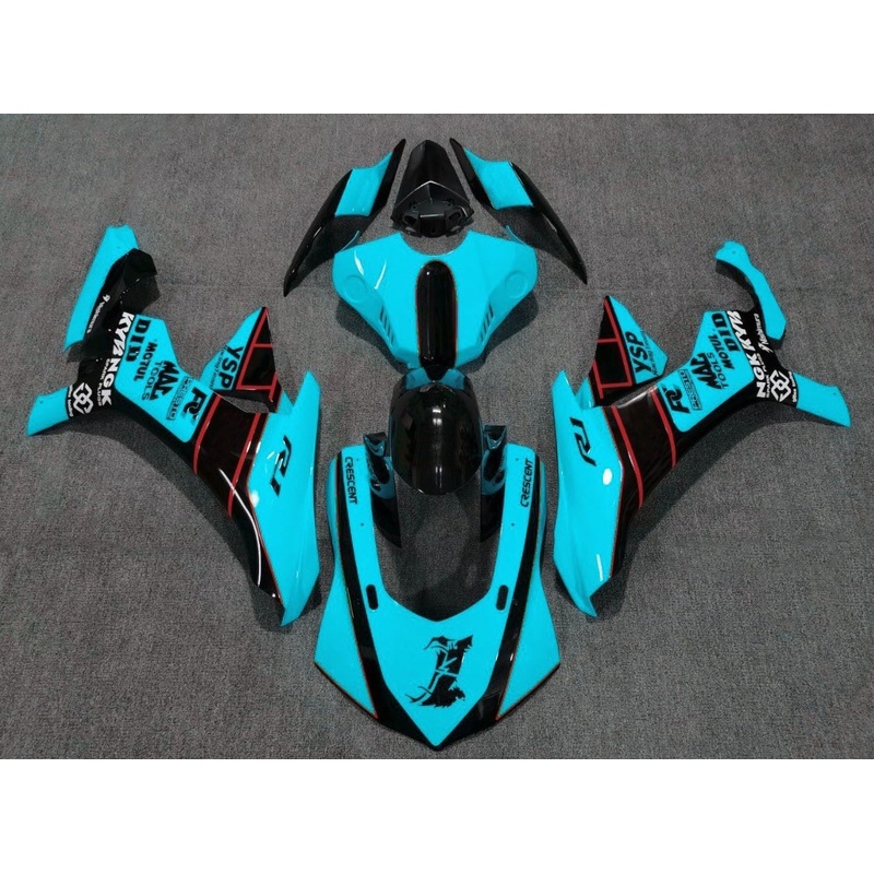 Yamaha YZF-R1 (2015-2019) Turquoise Blue, Black & Red Fairings No Seat Cowl No Bolt Kit No Tank