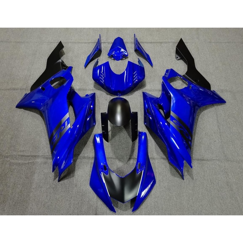 YAMAHA YZF-R6 (2017-2022) Blue, Matte Black Fairings No Seat Cowl No Bolt Kit No Tank