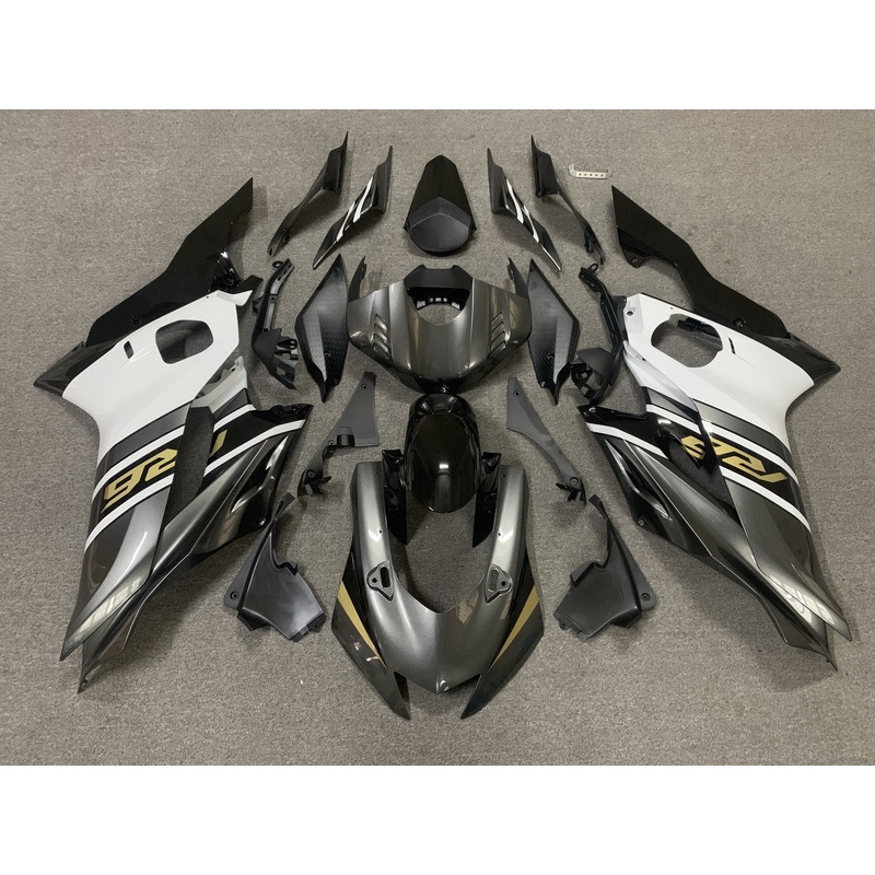 YAMAHA YZF-R6 (2017-2022) Gray, White, Black, Gold Fairings No Seat Cowl No Bolt Kit No Tank