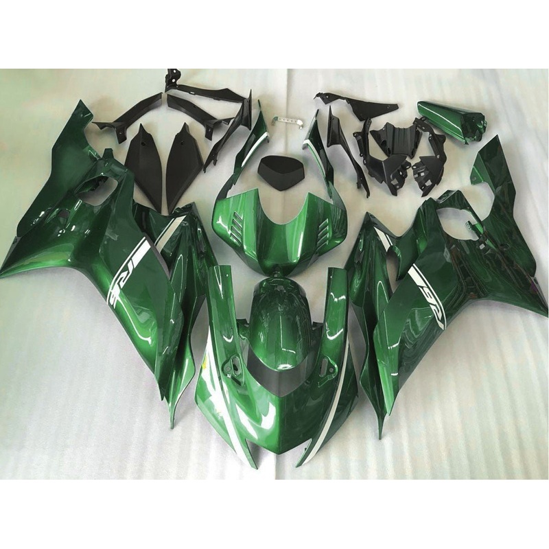 YAMAHA YZF-R6 (2017-2022) Green & White Fairings No Seat Cowl No Bolt Kit No Tank
