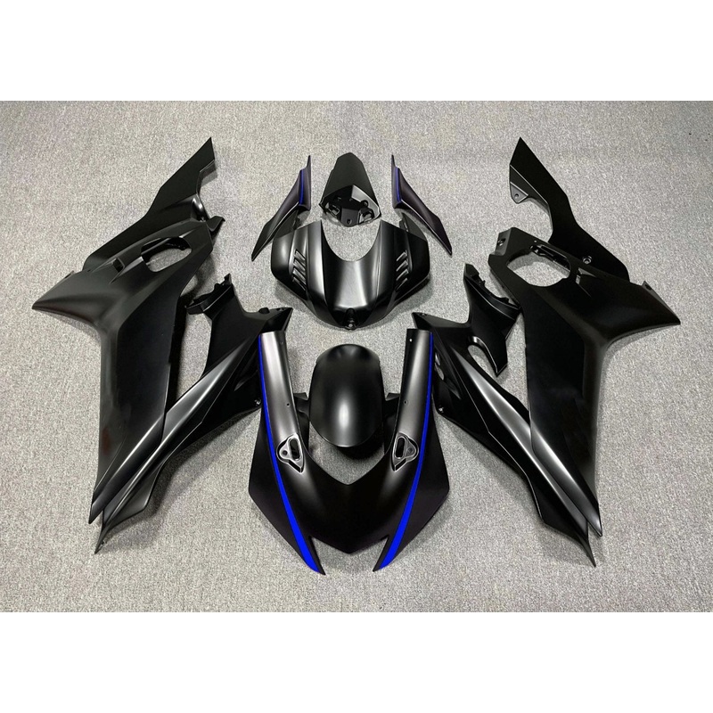 YAMAHA YZF-R6 (2017-2022) Matte Black, Blue Fairings No Seat Cowl No Bolt Kit No Tank