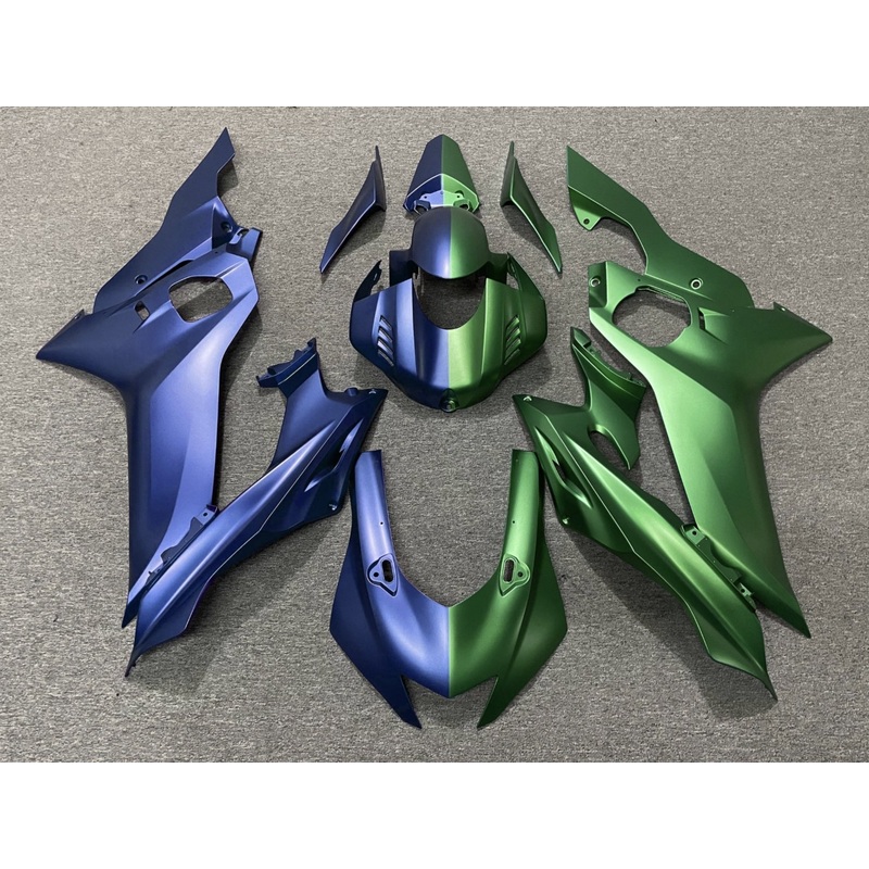 YAMAHA YZF-R6 (2017-2022) Matte Blue, Matte Green Split Fairings No Seat Cowl No Bolt Kit No Tank