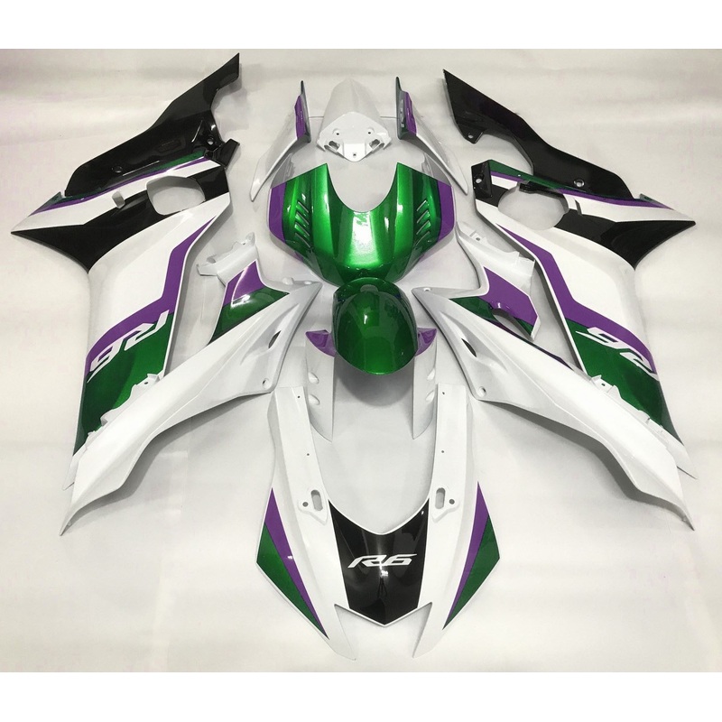 YAMAHA YZF-R6 (2017-2022) White, Green, Purple, Black Fairings No Seat Cowl No Bolt Kit No Tank