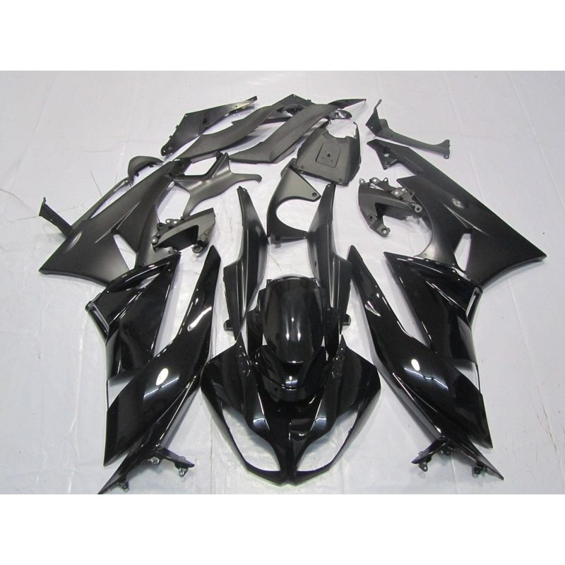 Fairing kit for a Kawasaki Ninja ZX6R 636 (2007-2008) Black & Matte Black Clear Windscreen: Free No Seat Cowl No Bolt Kit