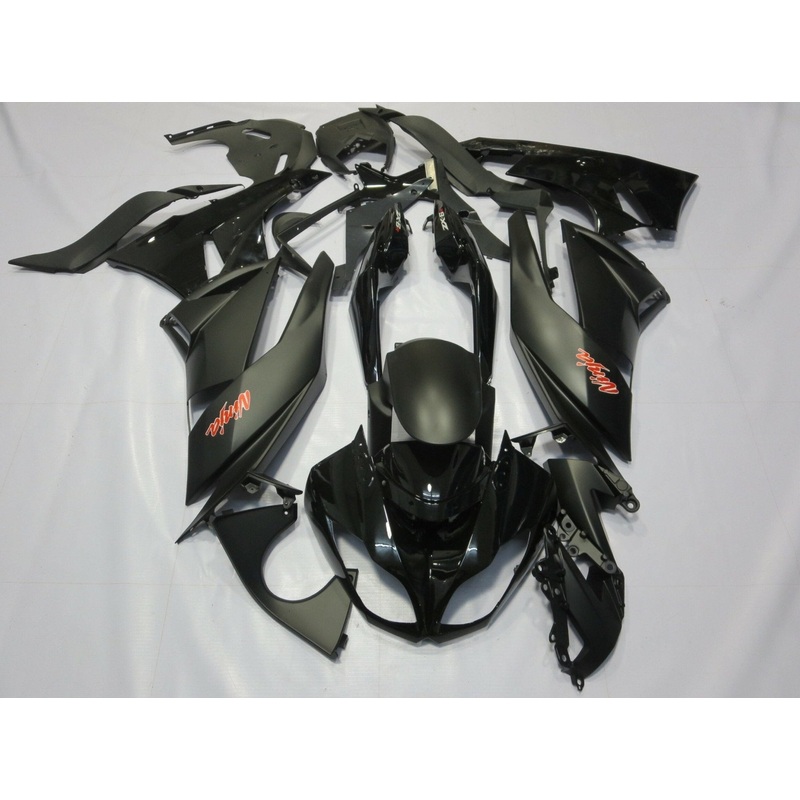 Fairing kit for a Kawasaki Ninja ZX6R 636 (2007-2008) Matte Black, Black & Red Clear Windscreen: Free No Seat Cowl No Bolt Kit