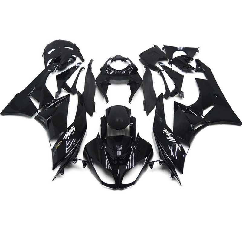 Fairing kit for a Kawasaki Ninja ZX6R 636 (2009-2012) All Gloss Black Clear Windscreen: Free No Seat Cowl No Bolt Kit