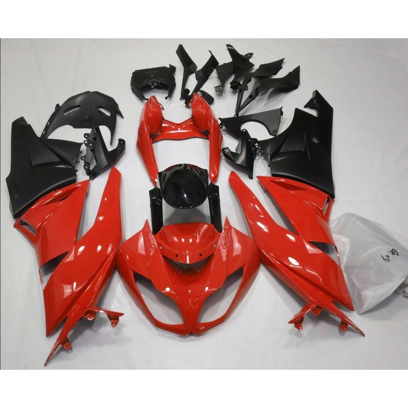 Fairing kit for a Kawasaki Ninja ZX6R 636 (2009-2012) Red, Black & Matte Black Clear Windscreen: Free No Seat Cowl No Bolt Kit