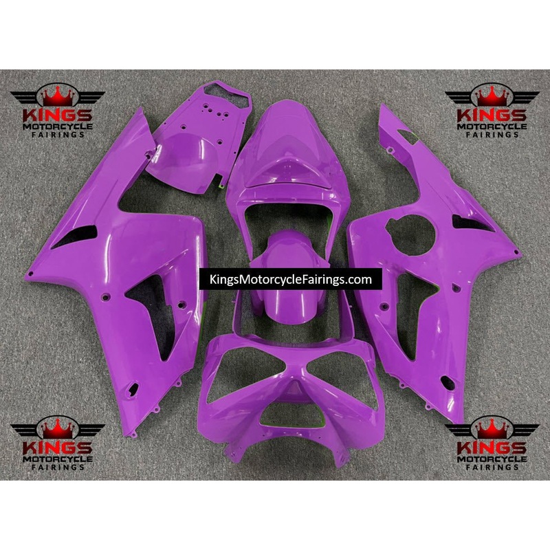 Fairing kit for a Kawasaki ZX6R 636 (2003-2004) Purple Clear Windscreen: Free No Seat Cowl No Bolt Kit