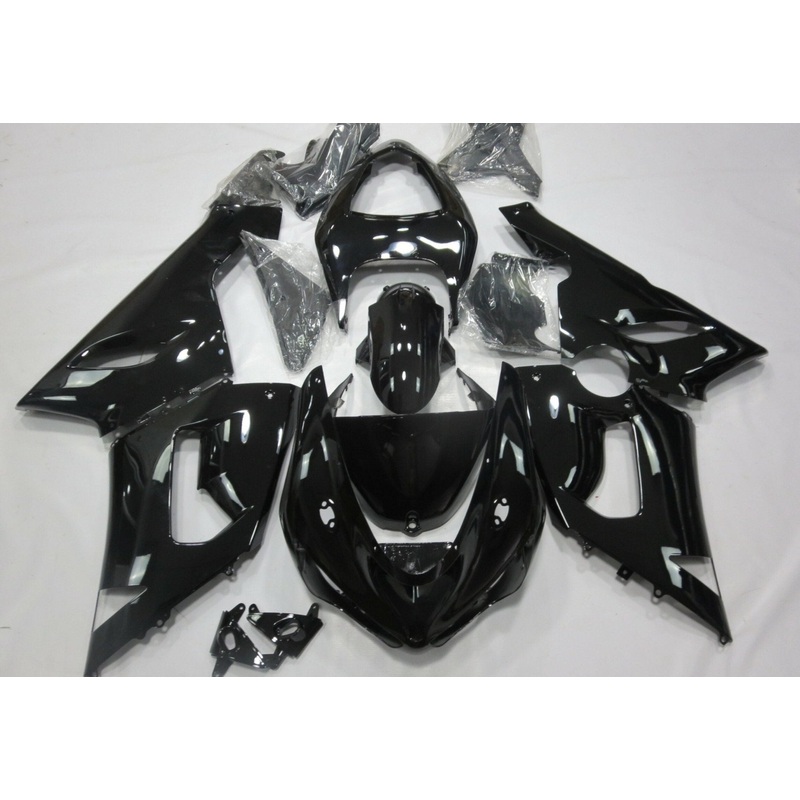 Fairing kit for a Kawasaki ZX6R 636 (2005-2006) Gloss Black Clear Windscreen: Free No Seat Cowl No Bolt Kit