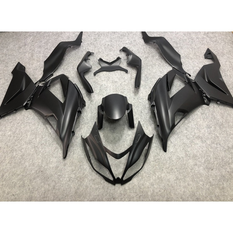 Fairing kit for a Kawasaki ZX6R 636 (2013-2018) Matte Black Clear Windscreen: Free No Seat Cowl No Bolt Kit