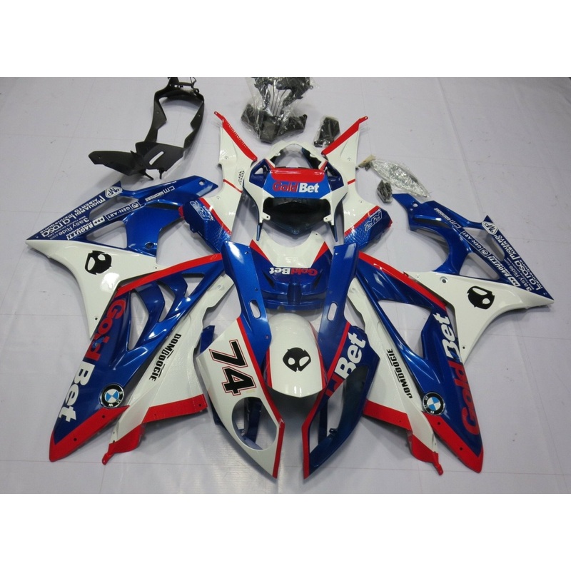 BMW S1000RR (2009-2014) Blue, White & Red GoldBet Fairings No Seat Cowl No Bolt Kit No Tank