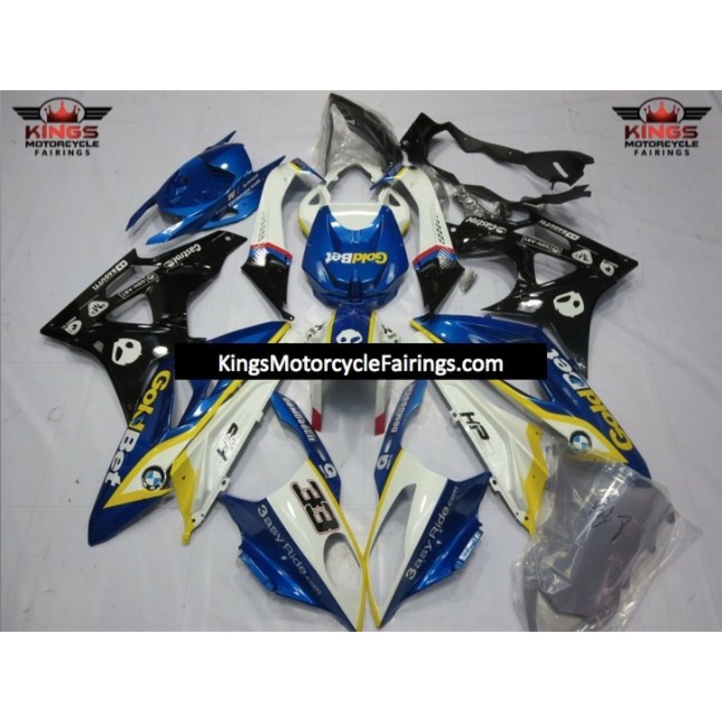 BMW S1000RR (2009-2014) Blue, Yellow, White & Black Fairings No Seat Cowl No Bolt Kit No Tank