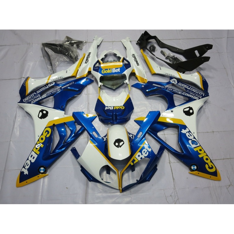 BMW S1000RR (2009-2014) Blue, Yellow & White Fairings No Seat Cowl No Bolt Kit No Tank