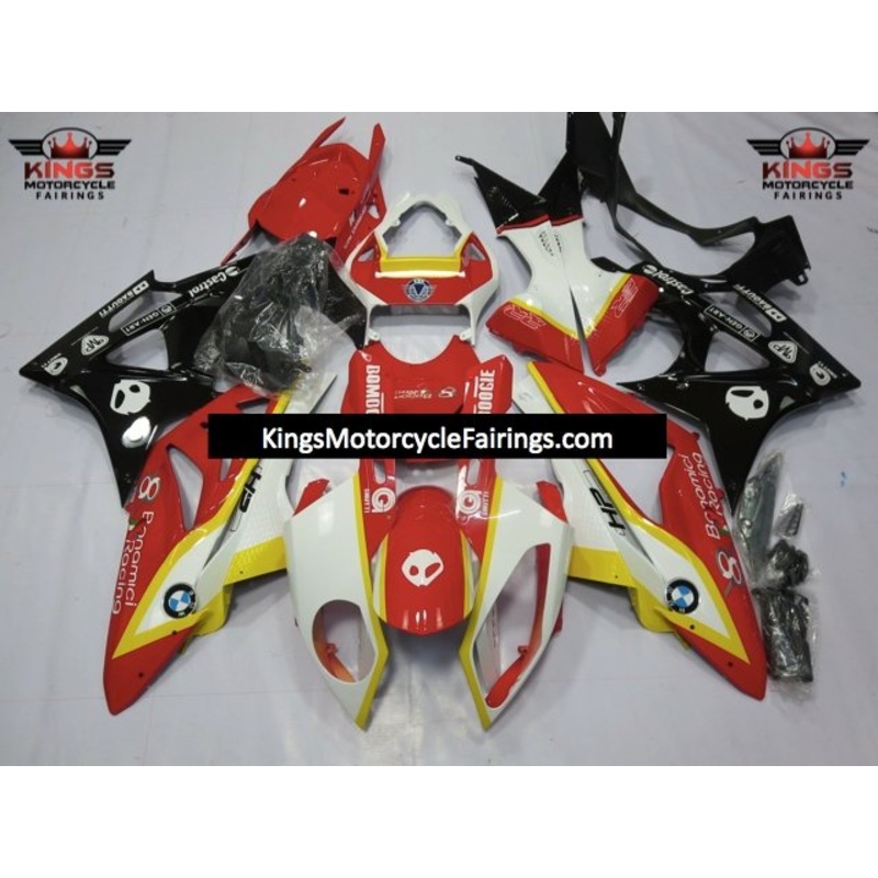 BMW S1000RR (2009-2014) Red, Yellow, White & Black Fairings No Seat Cowl No Bolt Kit No Tank