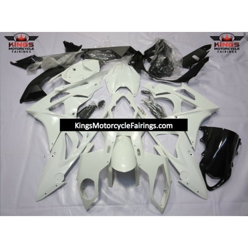 BMW S1000RR (2009-2014) Unpainted White Fairings No Seat Cowl No Bolt Kit No Tank