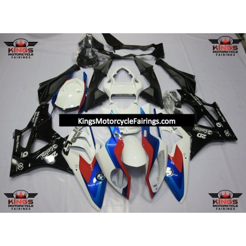 BMW S1000RR (2009-2014) White, Black, Blue & Red Fairings No Seat Cowl No Bolt Kit No Tank