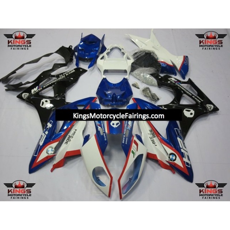 BMW S1000RR (2009-2014) White, Blue, Black & Red Fairings No Seat Cowl No Bolt Kit No Tank