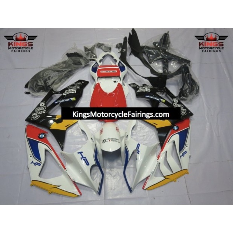 BMW S1000RR (2009-2014) White, Red, Black, Yellow & Blue HP Fairings No Seat Cowl No Bolt Kit No Tank