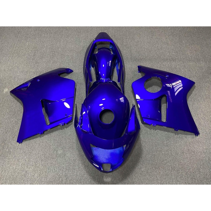 HONDA CBR1100XX Super Blackbird (1996-2007) Blue Fairings Clear Windscreen: Free No Bolt Kit No Tank