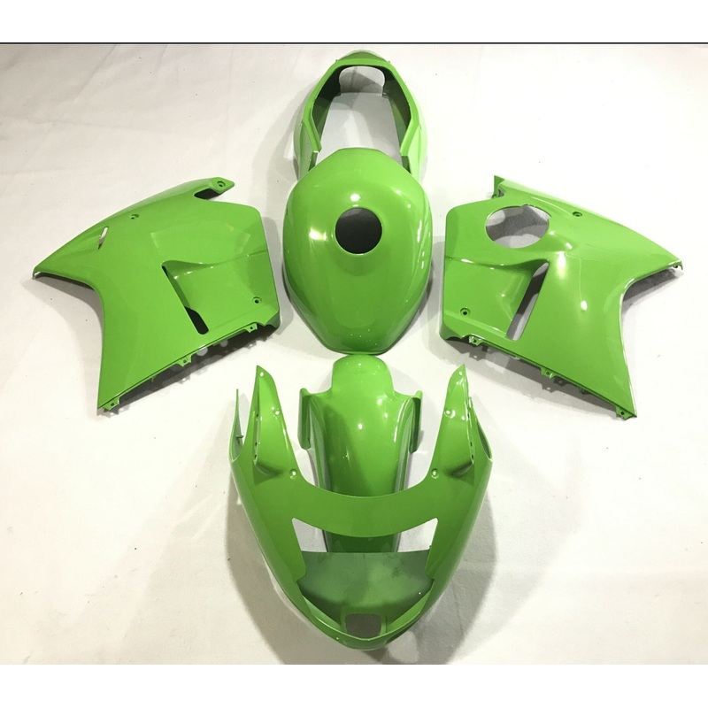 HONDA CBR1100XX Super Blackbird (1996-2007) Green Fairings Clear Windscreen: Free No Bolt Kit No Tank