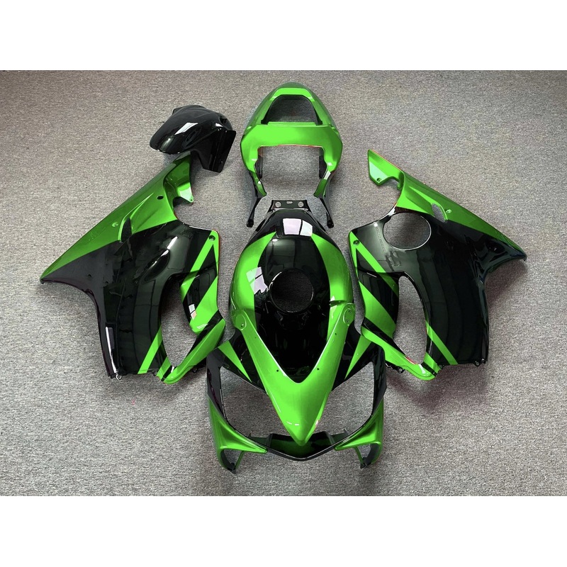 Honda CBR600F4i (2001-2003) Green & Black Fairings Clear Windscreen: Free No Bolt Kit No Tank