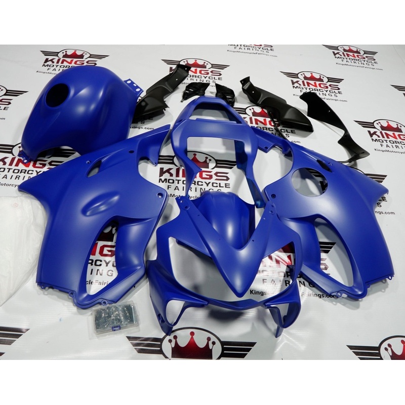 Honda CBR600F4i (2001-2003) Matte Blue Fairings Clear Windscreen: Free No Bolt Kit No Tank