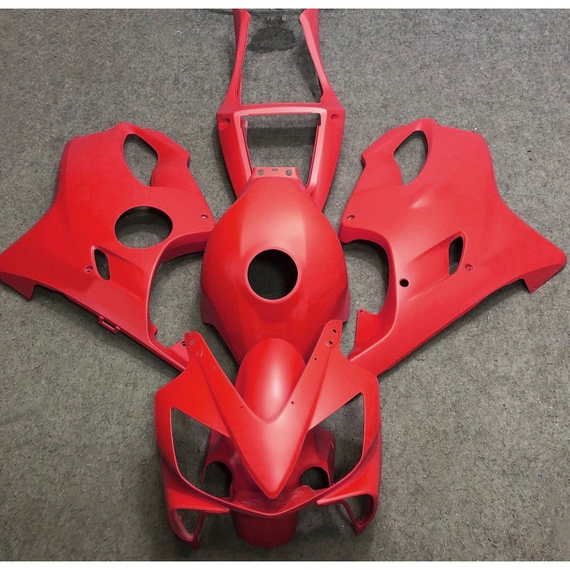 Honda CBR600F4i (2001-2003) Matte Red Fairings Clear Windscreen: Free No Bolt Kit No Tank