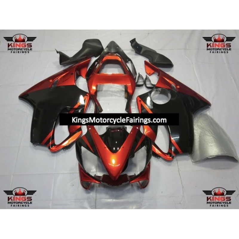 Honda CBR600F4i (2001-2003) Orange, Black Fairings Clear Windscreen: Free No Bolt Kit No Tank