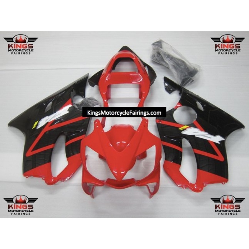 Honda CBR600F4i (2001-2003) Red, Black, White & Yellow Fairings Clear Windscreen: Free No Bolt Kit No Tank