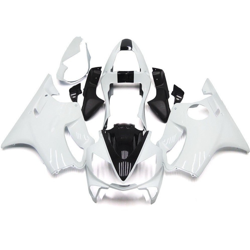 Honda CBR600F4i (2001-2003) White & Black Fairings Clear Windscreen: Free No Bolt Kit No Tank
