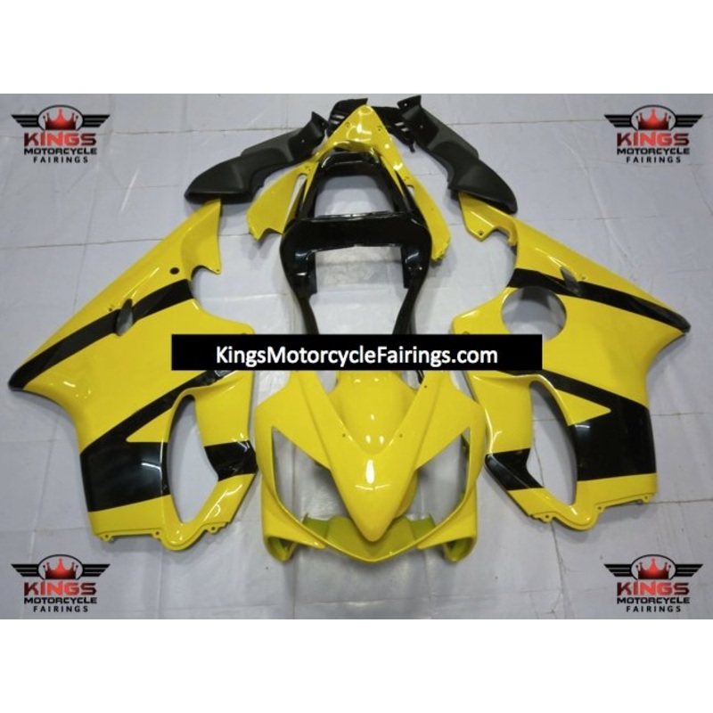 Honda CBR600F4i (2001-2003) Yellow & Black Fairings Clear Windscreen: Free No Bolt Kit No Tank