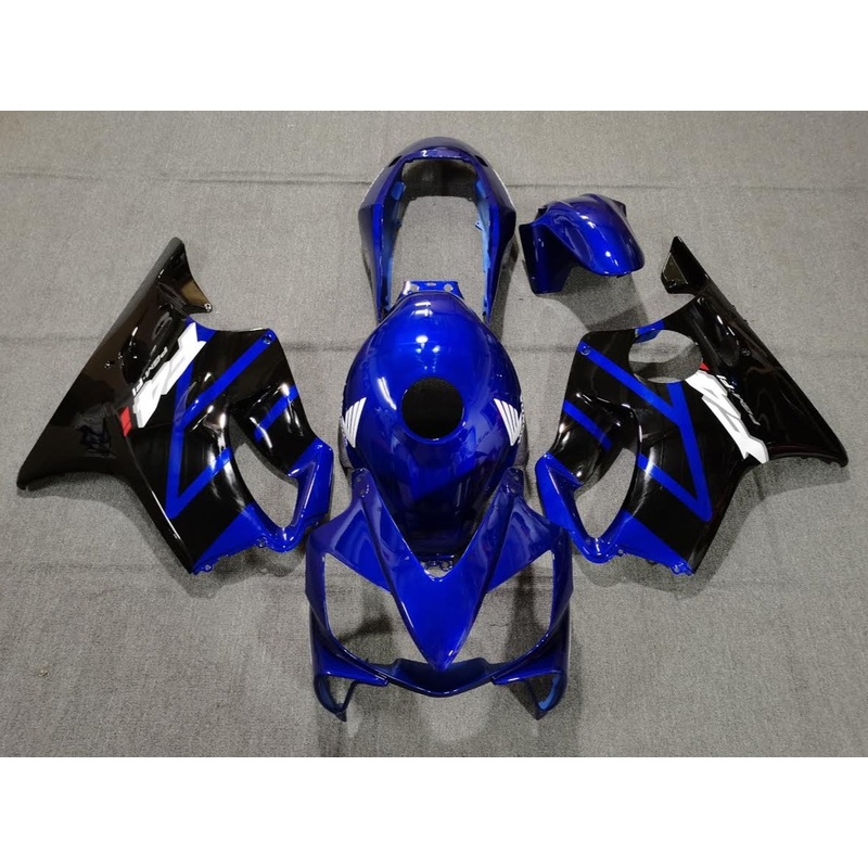 Honda CBR600F4i (2004-2007) Blue, Black & White Fairings Clear Windscreen: Free No Bolt Kit No Tank